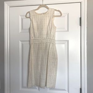 J crew white tweed sheath